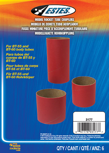 Estes BT55, BT60 Body Tube Couplers (6 pc)