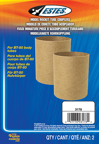 Estes BT80 Body Tube Couplers (2 pk)