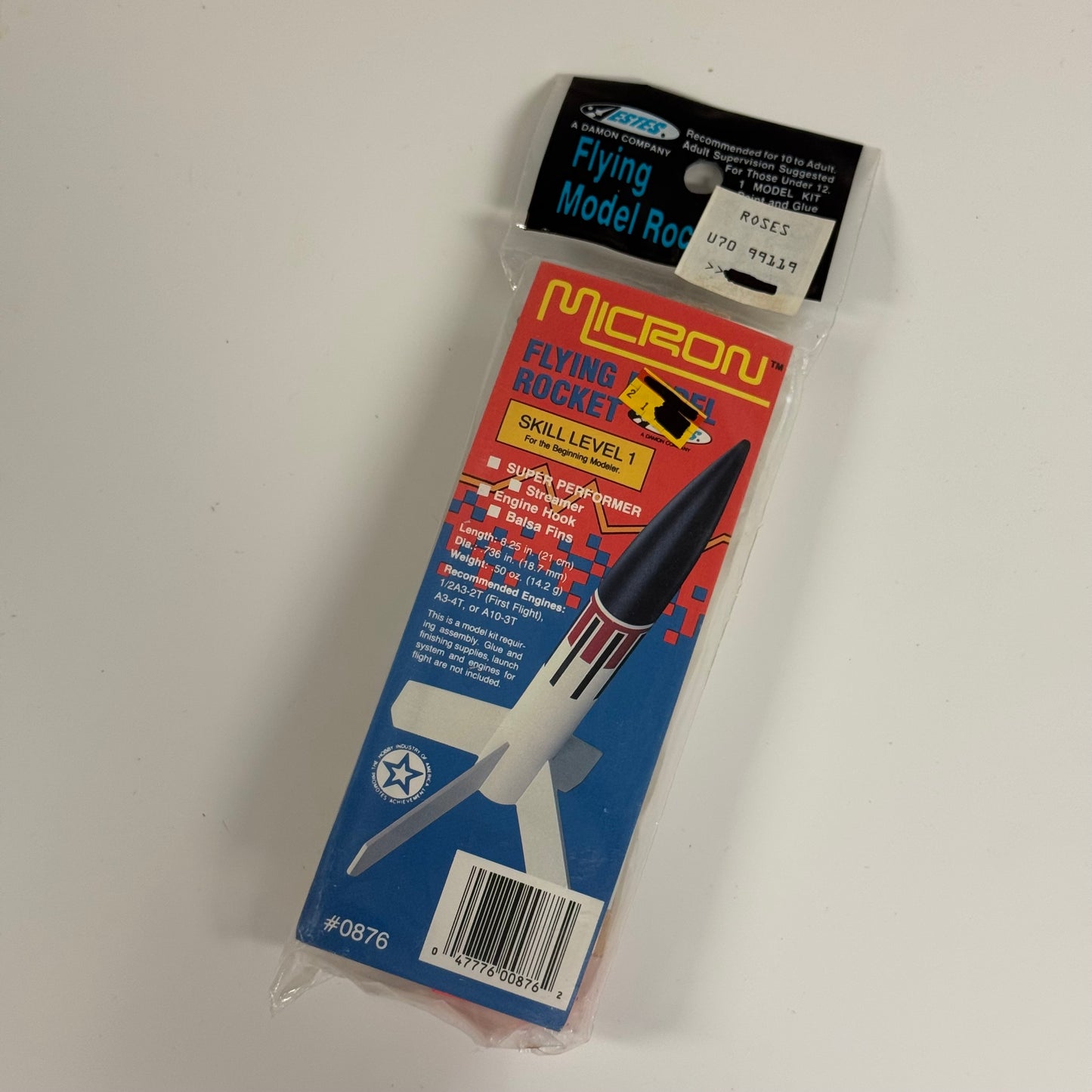 Vintage Estes Micron Flying Model Rocket