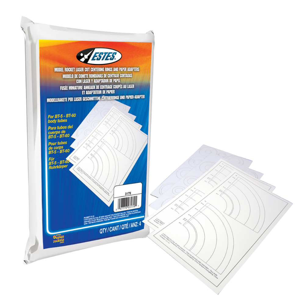 Estes Laser Cut Centering Rings and Paper Adapters (4 pc)