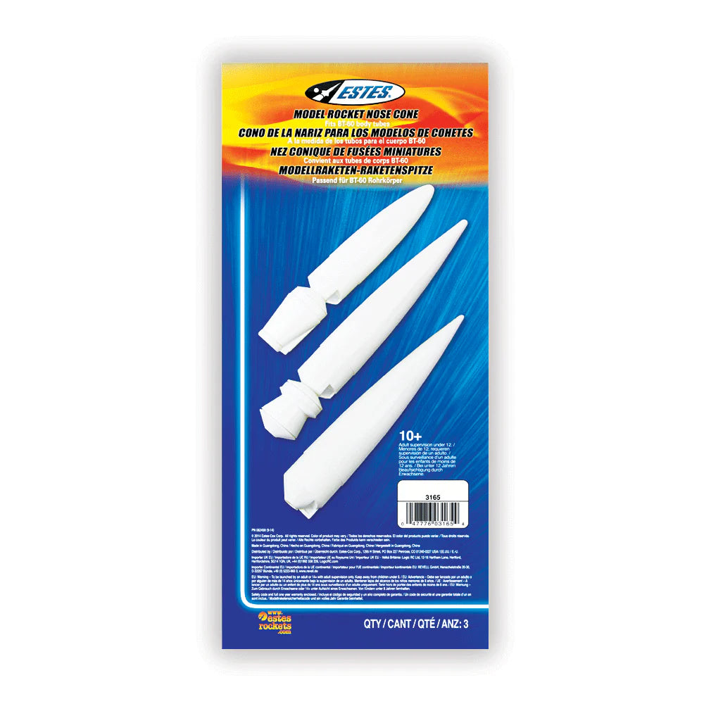 Estes NC-60 Long Nose Cone Assortment (3 pk)