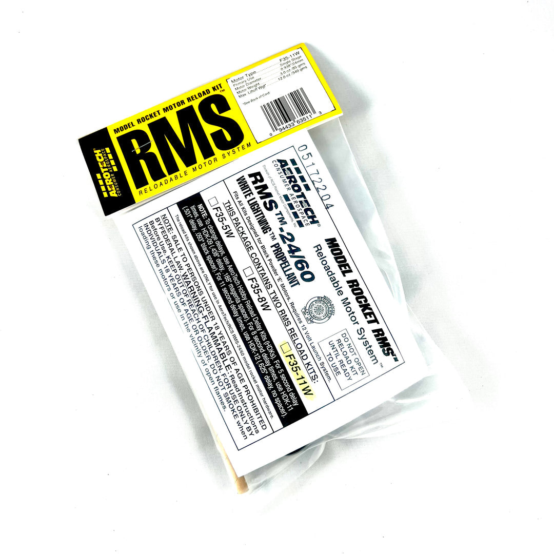 Aerotech RMS-24/60 F35W White Lightning Model Rocket Motor Reload Kit (2-pack)