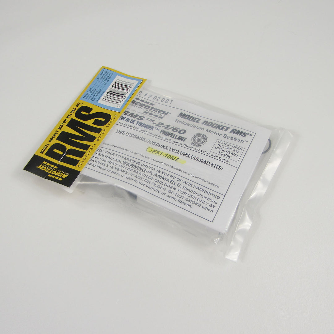 Aerotech RMS-24/60 F51-10NT New Blue Thunder Model Rocket Motor Reload Kit (2-pack)