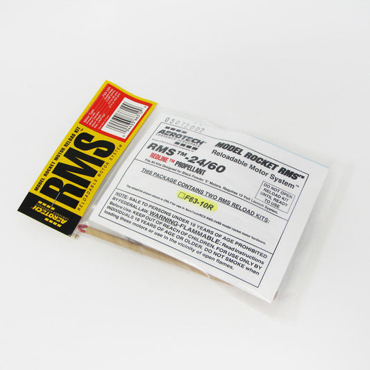 Aerotech RMS-24/60 F63-10R Redline Model Rocket Motor Reload Kit (2-pak)
